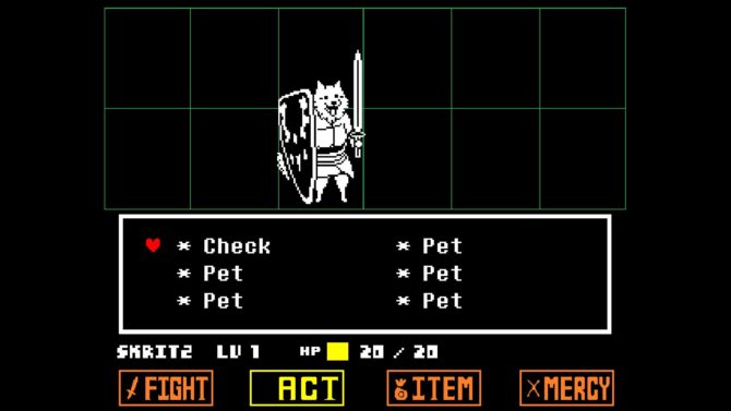 Undertale : Combat avec chien